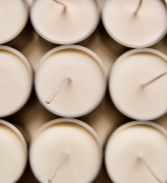 white candles top view